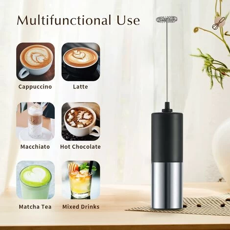Portable Milk Frother For Coffee, Electric Latte Whisk, Milk Frother, Mini Mixer For Lattes, Cappuccino, Hot Chocolate 6 Portable Milk Frother For Coffee, Electric Latte Whisk, Milk Frother, Mini Mixer For Lattes, Cappuccino, Hot Chocolate - Image 4