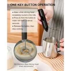 Handheld Milk Frother, Battery Powered Drink Mixer For Matcha Coffee, Portable Electric Whisk Drink Mixer Mini Foam Maker -Kitchen Appliances Discounts 93496326 3