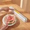 Refillable Plastic Wrap Dispenser With Cutter, Heavy Duty Cling Film Cutter
