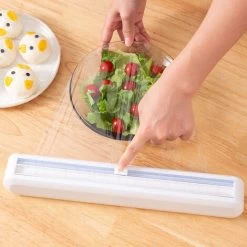 Refillable Plastic Wrap Dispenser With Cutter, Heavy Duty Cling Film Cutter -Kitchen Appliances Discounts 93498177 5
