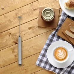 Portable Milk Frother, Battery Operated Portable Electric Milk Frother Coffee Maker Latte Cappuccino 304 Stainless Steel Whisk -Kitchen Appliances Discounts 93498719 2