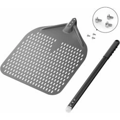 14 Perforated Pizza Peel, Long Rod Hard Anodized Alumina Pizza Peel, Super Large Swivel Pizza Peel, Professional Pizza Paddle, Overall Size 34.8 -Kitchen Appliances Discounts 93527161 4