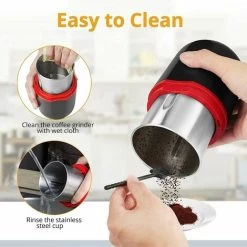 150W Electric Coffee Grinder, Bean Grinder, 120g Capacity, With Cleaning Brush, 2-in-1 Teaspoon And Tamper (Black) -Kitchen Appliances Discounts 93888626 4