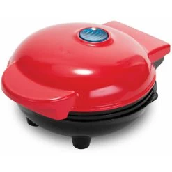 Mini Waffle Maker, Small Waffle Maker, Nonstick Hash Brown Waffle Maker, Easy Clean Tomato Crusher For Personal Pancakes, Cookies, Eggs And Breakfast, Lunch And Snacks, Red