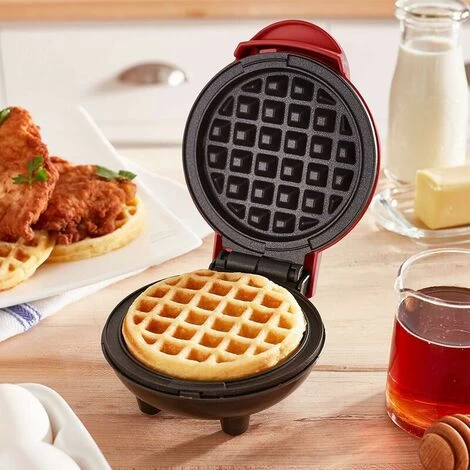 Mini Waffle Maker, Small Waffle Maker, Nonstick Hash Brown Waffle Maker, Easy Clean Tomato Crusher For Personal Pancakes, Cookies, Eggs And Breakfast, Lunch And Snacks, Red 4 Mini Waffle Maker, Small Waffle Maker, Nonstick Hash Brown Waffle Maker, Easy Clean Tomato Crusher For Personal Pancakes, Cookies, Eggs And Breakfast, Lunch And Snacks, Red - Image 2