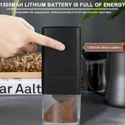 Portable Electric Coffee Grinder, Coffee Grinder 1300mAh USB Rechargeable Coffee Grinder With Brush For Coffee Beans, Spices, Nuts -Kitchen Appliances Discounts 93891685 3