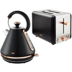 Tower Cavaletto Pyramid Kettle And 2 Slice Toaster Set Black