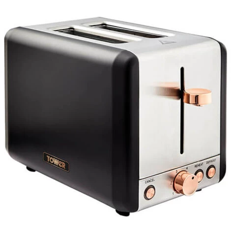 Tower Cavaletto Pyramid Kettle And 2 Slice Toaster Set Black 4 Tower Cavaletto Pyramid Kettle And 2 Slice Toaster Set Black - Image 2