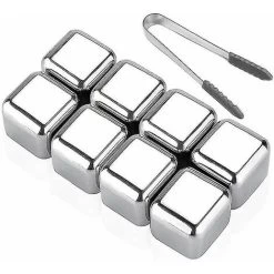 Stainless Steel Ice Cubes, Reusable Whiskey Wine Chilling Stones