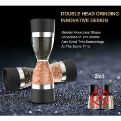 In 1 Hourglass Type Pepper Grinder, SL.GT Double Head Pepper Grinder, Salt And Pepper Grinder Manual Adjustable Thickness Spice Grinder -Kitchen Appliances Discounts 95347950 3