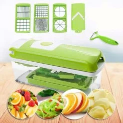 Genius Nicer Dicer Smart (12 Pcs.) In Green - Vegetable Cutter For Cubes, Sticks, Slices, Strips And Quarters - Salad Cutter Mandolin Cucumber Slicer -Kitchen Appliances Discounts 95522293 3