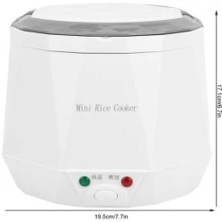 1.6 L Mini Rice Cooker - 12V Electric Food Steamer - Household Multi Cooker Portable Rice Cooking Steaming Pot For Car/Home/Travel - Kitchen Tool Instant Keep Warm (White) -Kitchen Appliances Discounts 95534279 4