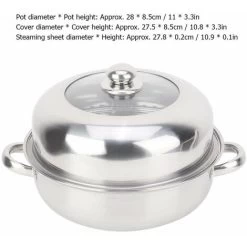 28CM Stainless Steel Steamer Basket Stockpot Pot Steel Single Layer Stockpot Hotpot Food Steamer Pot Kitchen Cookware Household Cooking -Kitchen Appliances Discounts 95534336 4