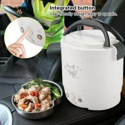 Mini Rice Cooker, 12V 100W 1L Electric Food Steamer, 2 Cups Portable Travel Steamer Small, All-in-1 Multi Cooker Stainless Waterproof Non-Stick Pot(White) 8 Mini Rice Cooker, 12V 100W 1L Electric Food Steamer, 2 Cups Portable Travel Steamer Small, All-in-1 Multi Cooker Stainless Waterproof Non-Stick Pot(White) -Kitchen Appliances Discounts 95534338 3