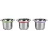 3Pcs Refillable Coffee Capsule Cups, Stainless Steel Reusable Coffee Nespresso Pod Filters, 35x22x20mm