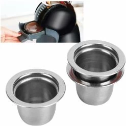 3Pcs Refillable Coffee Capsule Cups, Stainless Steel Reusable Coffee Nespresso Pod Filters, 35x22x20mm -Kitchen Appliances Discounts 95534349 5
