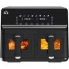 HOMCOM Dual Air Fryer 8L Family Size W/ 2 Basket 8 Presets Cookbook Timer 2500W -Kitchen Appliances Discounts 95636724 1