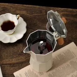 300ml Italian Wooden Handle Mocha Coffee Pot Aluminum Pot (black) -Kitchen Appliances Discounts 95709160 5