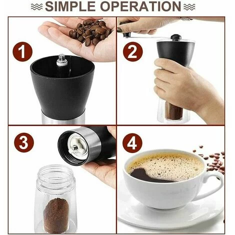 GTA Manual Coffee Grinder, Adjustable Portable Coffee Grinder With Stainless Steel Compact Size Perfect For Travel/Camping/Office 6 GTA Manual Coffee Grinder, Adjustable Portable Coffee Grinder With Stainless Steel Compact Size Perfect For Travel/Camping/Office - Image 4