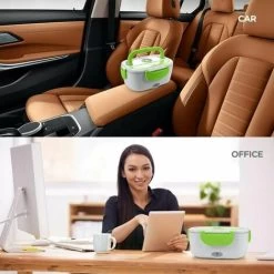 Electric Food Warmer For Car And Home Office-12V-24V/110V 40W Portable Food Warmer, Heated Lunch Box For Men And Adults With Food Grade Stainless Steel Container -Kitchen Appliances Discounts 95726334 3