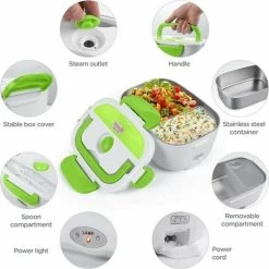 Electric Food Warmer For Car And Home Office-12V-24V/110V 40W Portable Food Warmer, Heated Lunch Box For Men And Adults With Food Grade Stainless Steel Container -Kitchen Appliances Discounts 95726334 4