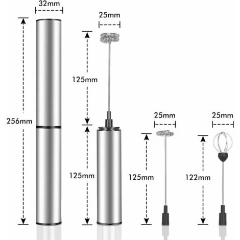 Electric Milk Frother, USB Rechargeable Milk Frother And Mini Beater With Dual Head Whisk, Stainless Steel Mixer For Coffee Cream Cappuccino Latte Cocktails Juice 5 Electric Milk Frother, USB Rechargeable Milk Frother And Mini Beater With Dual Head Whisk, Stainless Steel Mixer For Coffee Cream Cappuccino Latte Cocktails Juice - Image 3