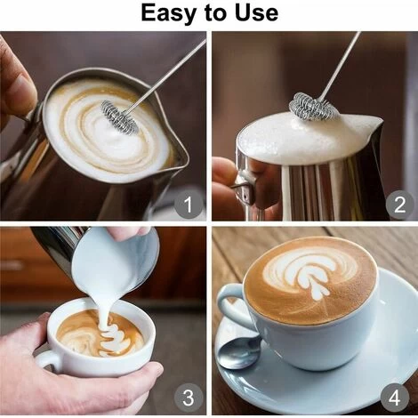 Electric Milk Frother, USB Rechargeable Milk Frother And Mini Beater With Dual Head Whisk, Stainless Steel Mixer For Coffee Cream Cappuccino Latte Cocktails Juice 7 Electric Milk Frother, USB Rechargeable Milk Frother And Mini Beater With Dual Head Whisk, Stainless Steel Mixer For Coffee Cream Cappuccino Latte Cocktails Juice - Image 5