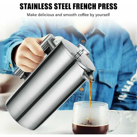 French Press 304 Stainless Steel Thermal Coffee Maker Teapot 800ML 3 Filters Anti-scald Handle Anti-rust Coffee Press 5 French Press 304 Stainless Steel Thermal Coffee Maker Teapot 800ML 3 Filters Anti-scald Handle Anti-rust Coffee Press - Image 3