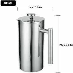 French Press 304 Stainless Steel Thermal Coffee Maker Teapot 800ML 3 Filters Anti-scald Handle Anti-rust Coffee Press 11 French Press 304 Stainless Steel Thermal Coffee Maker Teapot 800ML 3 Filters Anti-scald Handle Anti-rust Coffee Press -Kitchen Appliances Discounts 96000682 5
