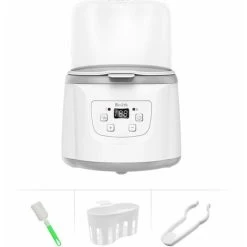In 1 Baby Bottle Warmer Baby Bottle Steam Sterilizer Fast Baby Food Warmer 2 Bottle Capacity Adjustable Temperature With LED Display For Baby Bottles, EU 400W