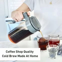 Cold Brew Coffee Maker - 44oz Iced Tea And Iced Coffee Maker With Glass Carafe, Filter, Funnel And Measuring Spoon Black -Kitchen Appliances Discounts 96004316 4
