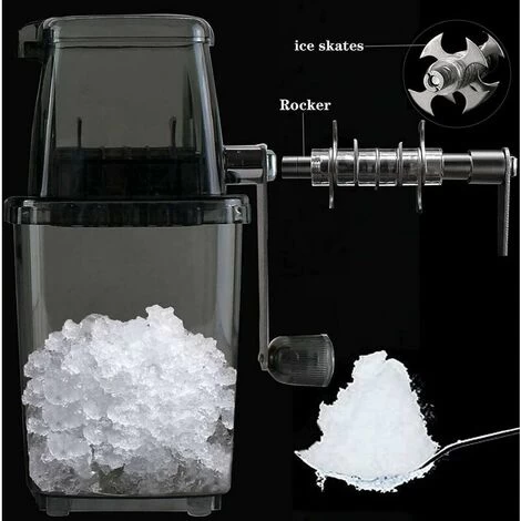 Manual Ice Crusher Rotary Ice Crusher Cocktails Slush Crushed Ice Maker Smoothies Ice Crusher Machine Home 1.25L Chrome Ice Crusher Ice Cubes Drinks Chopper Stirrer (Grey) 4 Manual Ice Crusher Rotary Ice Crusher Cocktails Slush Crushed Ice Maker Smoothies Ice Crusher Machine Home 1.25L Chrome Ice Crusher Ice Cubes Drinks Chopper Stirrer (Grey) - Image 2