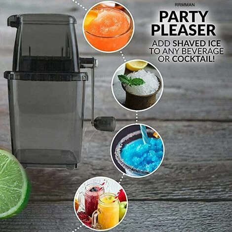 Manual Ice Crusher Rotary Ice Crusher Cocktails Slush Crushed Ice Maker Smoothies Ice Crusher Machine Home 1.25L Chrome Ice Crusher Ice Cubes Drinks Chopper Stirrer (Grey) 7 Manual Ice Crusher Rotary Ice Crusher Cocktails Slush Crushed Ice Maker Smoothies Ice Crusher Machine Home 1.25L Chrome Ice Crusher Ice Cubes Drinks Chopper Stirrer (Grey) - Image 5