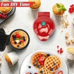 Waffle Iron Mini Waffles, Small Waffle Iron With Non-stick Coating For Classic Waffles, Waffle Iron Belgian Waffles For Children's Birthday Parties, Family Celebrations, Easter -Kitchen Appliances Discounts 96178587 4