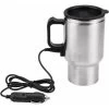 Electric Heating Travel Mug 12V 454ML Stainless Steel Travel Cup With Lid And Handle Electric Insulated Plug Kettles Car Coffee Mug Heater,16.5CM