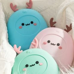 Hot Water Bottle 2 In 1 Silicone Hot Water Bag / Ice Bag Microwave Heating Leakproof Gift For Kids Girls, Pink - Pink -Kitchen Appliances Discounts 96250359 5