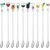 Colorful Drink Stirrers, 23cm Cocktail Stirrers, Acrylic Shaker, Bar Mixing Spoon For Cocktail And Juice (10 Mixing Spoons)