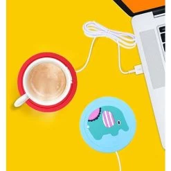 LITZEE Cup Warmer 1pcs Cup Warmer Drink Coaster, Cartoon Silicone USB Cup Warmer Coaster Coffee Cup Electric Heating Pad Drink Coaster Drink Warmer Pad Portable Coffee Tea Pad For Home, Office。 Red -Kitchen Appliances Discounts 96303033 5