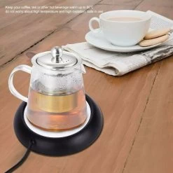 USB Wood Grain Cup Warmer Heat Beverage Warmer Desktop Tea Cup Mat Heating Pad Black -Kitchen Appliances Discounts 97102285 3