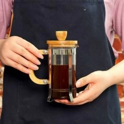 French Press Coffee Maker, 350ml 12oz 1-2 Cup French Press, Small Borosilicate Glass Tea Press With Bamboo Handle -Kitchen Appliances Discounts 97102721 5