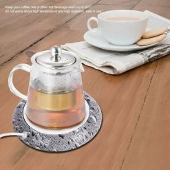 USB Wood Grain Mug Warmer Hot Beverage Cup Mat Office Tea Coffee Warmer Mat Water Beads Pattern -Kitchen Appliances Discounts 97104790 2