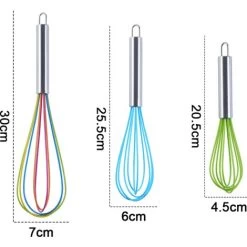 Whip Set Non-Stick, Non-Scratch, Egg Beater For Baking, Pastry, Whisking, Stirring 3 Pack 8 Whip Set Non-Stick, Non-Scratch, Egg Beater For Baking, Pastry, Whisking, Stirring 3 Pack -Kitchen Appliances Discounts 97376925 2
