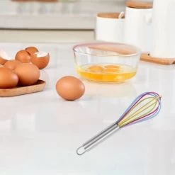 Manual Egg Beater Stainless Steel Egg Beater Household Mini Baking Egg Beater Silicone Cream Whisk -Kitchen Appliances Discounts 97377005 5