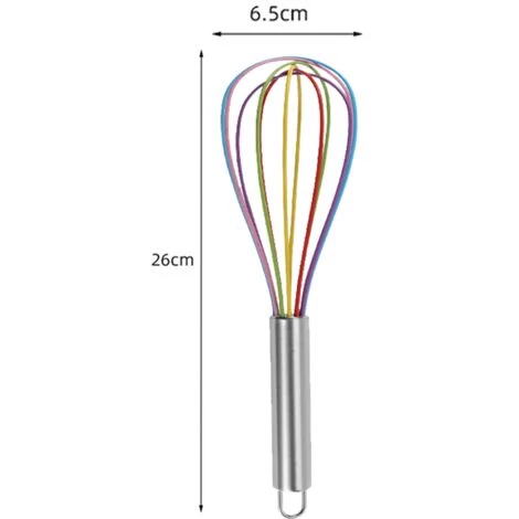 Manual Egg Beater Stainless Steel Egg Beater Household Mini Baking Egg Beater Silicone Cream Whisk 4 Manual Egg Beater Stainless Steel Egg Beater Household Mini Baking Egg Beater Silicone Cream Whisk - Image 2
