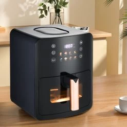 Livingandhome 6L Black Digital Air Fryer With Visual Window -Kitchen Appliances Discounts 97389078 3