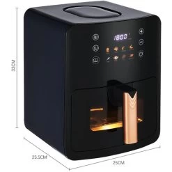 Livingandhome 6L Black Digital Air Fryer With Visual Window -Kitchen Appliances Discounts 97389078 5