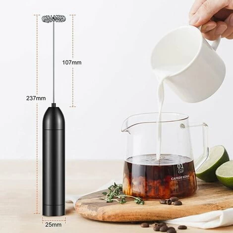 Milk Frother, Stainless Steel & Aluminum Alloy Electric Milk Frother With 12000 RPM Super Powerful Motor For Coffees, Espressos, Lattes And Cappuccinos 4 Milk Frother, Stainless Steel & Aluminum Alloy Electric Milk Frother With 12000 RPM Super Powerful Motor For Coffees, Espressos, Lattes And Cappuccinos - Image 2