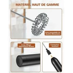 Milk Frother, Stainless Steel & Aluminum Alloy Electric Milk Frother With 12000 RPM Super Powerful Motor For Coffees, Espressos, Lattes And Cappuccinos 10 Milk Frother, Stainless Steel & Aluminum Alloy Electric Milk Frother With 12000 RPM Super Powerful Motor For Coffees, Espressos, Lattes And Cappuccinos -Kitchen Appliances Discounts 97452699 4