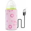 USB Bottle Warmer, Baby Bottle Warmer Insulated Bottle Bag USB Travel Bag Breastmilk Bottle Warmer Thermostatic Bag, Baby Bottle Warmer(Pink, No Bottle)