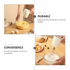 Stainless Steel Electric Beater - Rechargeable Kitchen Whisk - Milk Mixer For Easily Beating Egg Cream And Cookie Cakes. -Kitchen Appliances Discounts 97693813 5